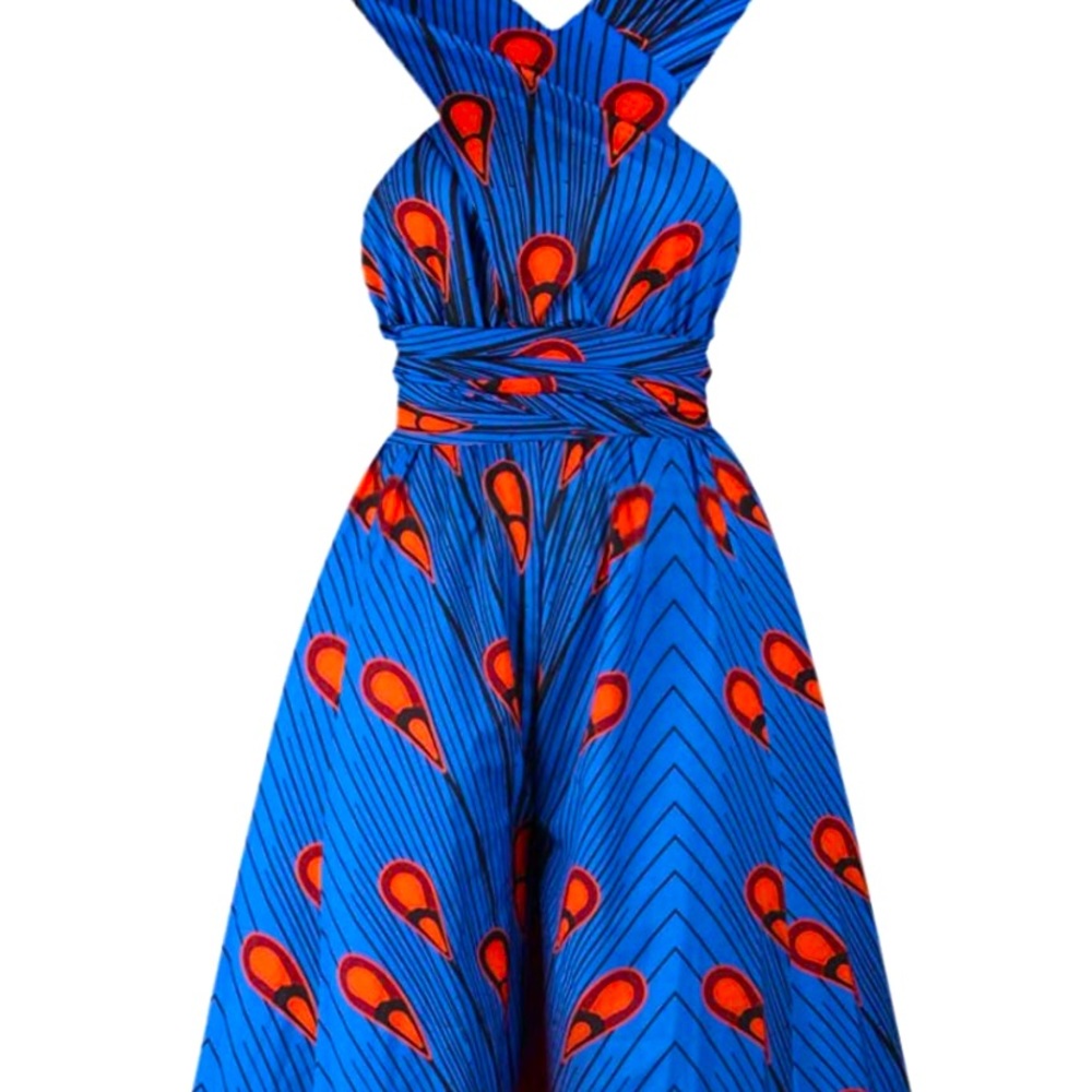 Multi-functional blue African jumpsuit